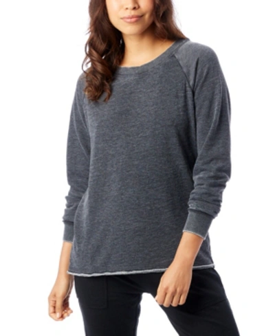 Alternative Apparel Lazy Day Burnout French Terry Women's Pullover Sweatshirt In Charcoal