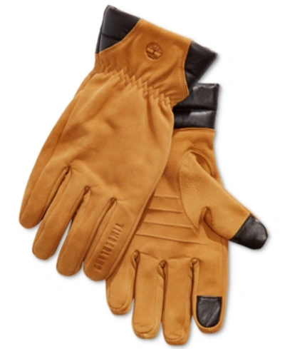 Timberland Men's Nubuck Leather Boot Gloves In Wheat