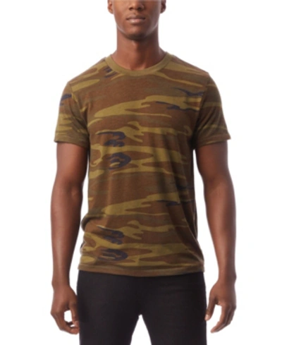 Alternative Apparel Men's Printed Crew T-shirt In Green Camo