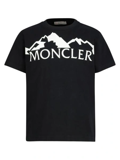 Moncler Kids T-shirt For Boys In Black