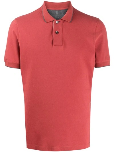 Brunello Cucinelli Short-sleeve Polo Shirt In Red