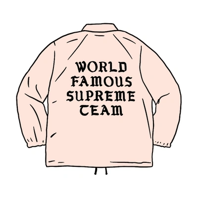 Pre-owned Supreme  World Famous Coaches Jacket Pink