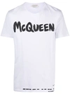 Alexander Mcqueen Mcqueen Grafitti Logo Cotton T-shirt In White
