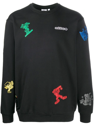 Adidas Originals Adidas Men's Originals X Disney Sport Goofy Crewneck Sweatshirt In Black