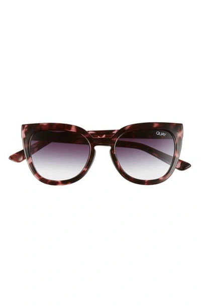 Quay Noosa 55mm Cat Eye Sunglasses In Purple Tortoise/ Black Fade