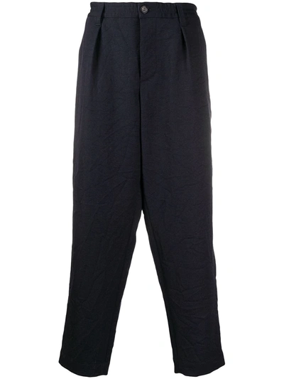 Marni Creased Effect Trousers In Blue