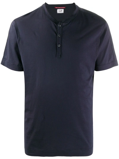 C.p. Company Button-down Short-sleeve T-shirt In Blue