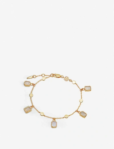 Missoma Lena 18ct Yellow Gold-plated Vermeil Sterling-ilver And Rainbow Moonstone Charm Bracelet In Metallic