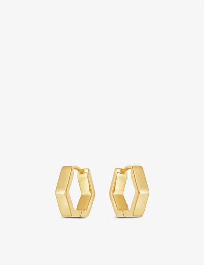 Missoma Hex 18ct Yellow Gold-plated Vermeil Huggie Earring In 18ct Gold Plated Vermeil