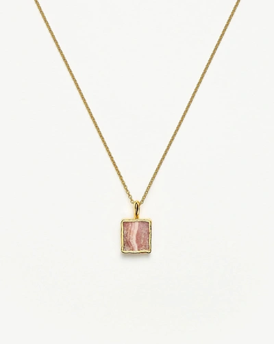 Missoma Rhodochrosite 18ct Yellow Gold-plated Vermeil And Rhodochrosite Charm Necklace In 18ct Gold Plated Vermeil/rhodochrosite