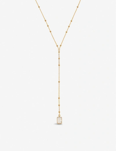 Missoma Lena 18ct Yellow Gold-vermeil And Rainbow Moonstone Lariat Necklace
