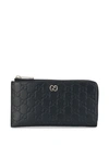 Gucci Signature Zip-around Wallet In Blue