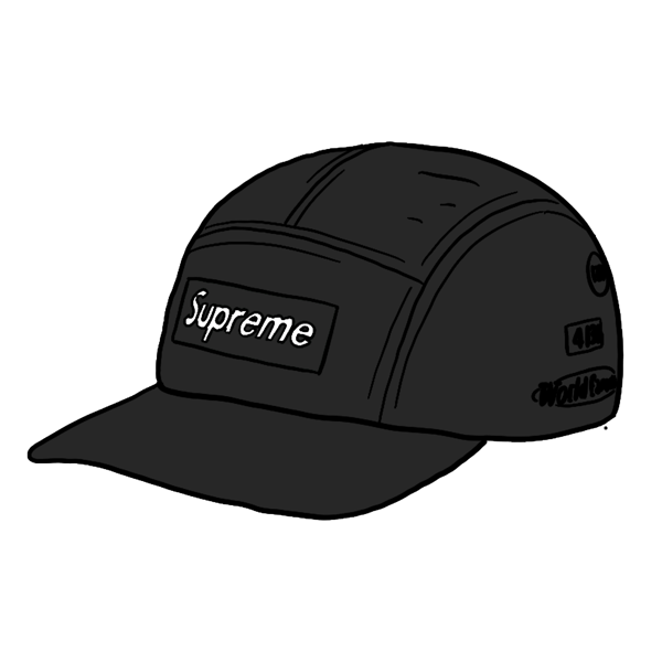 supreme trail camp cap black