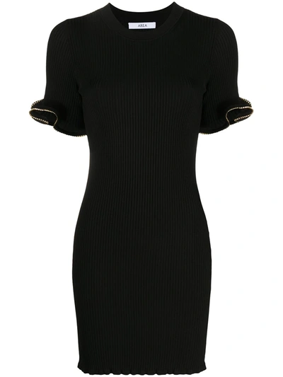 Area Ribbed Mini Dress In Black