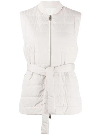 Brunello Cucinelli Sleeveless Quilted Gilet In Grey