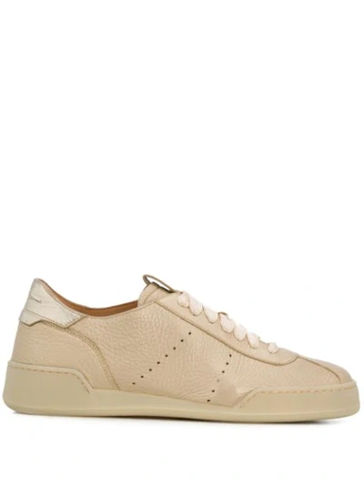 Santoni Low-top Lace-up Sneakers In Gold