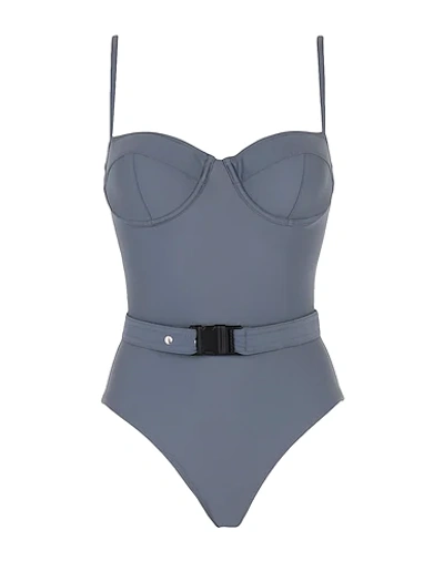 Ow Intimates One-piece Swimsuits In Grey