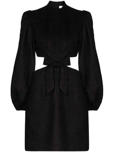 Zimmermann Bellitude Cutout Mini Dress In Black
