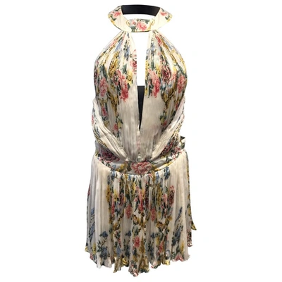 Pre-owned Roberto Cavalli Silk Mini Dress In Multicolour