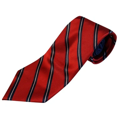 Pre-owned Tommy Hilfiger Silk Tie In Red