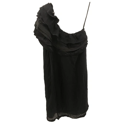 Pre-owned Jay Ahr Silk Mini Dress In Black