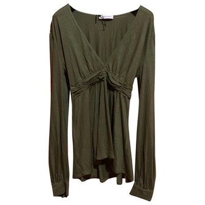 Pre-owned Costume National Green Viscose Top