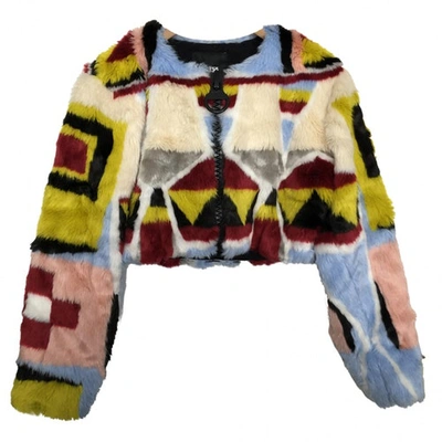 Pre-owned Ktz Faux Fur Jacket In Multicolour