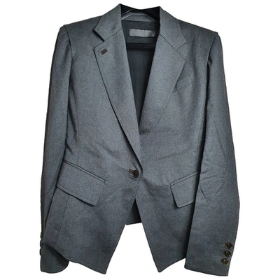 Pre-owned Donna Karan Wool Blazer In Grey