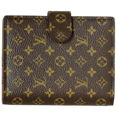 Pre-owned Louis Vuitton Cloth Card Wallet In Brown