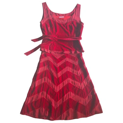 Pre-owned Cacharel Silk Mid-length Dress In Red