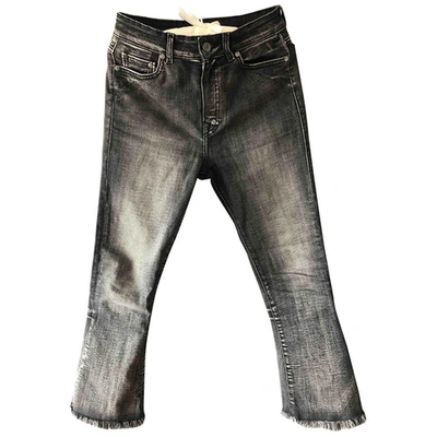 Pre-owned Htc Anthracite Cotton - Elasthane Jeans