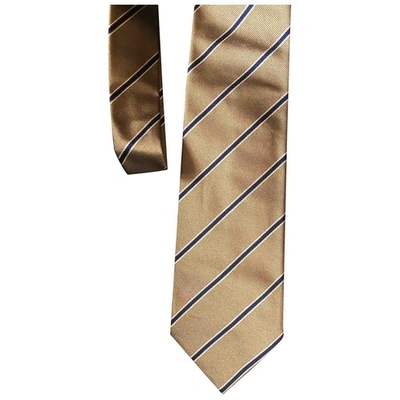 Pre-owned Bigi Silk Tie In Gold