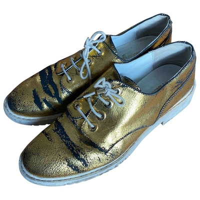 Pre-owned Mellow Yellow Leather Lace Ups In Gold