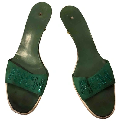 Pre-owned John Richmond Cloth Sandal In Green