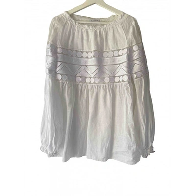 Pre-owned Dondup Linen Blouse In White