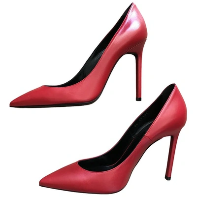 Pre-owned Saint Laurent Leather Heels In Red