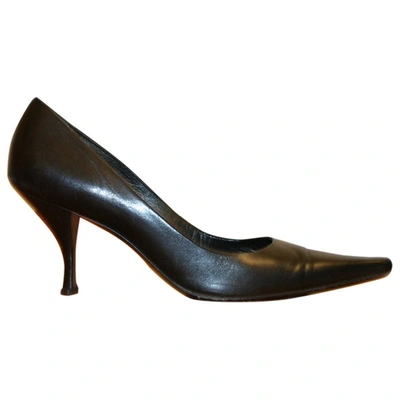 Pre-owned Prada Leather Heels In Black