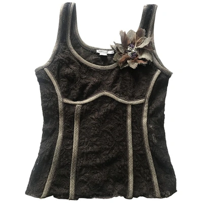 Pre-owned Marella Lace Waistcoat In Brown