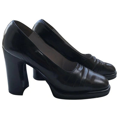 Pre-owned Pollini Leather Heels In Black