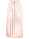 Red Valentino Pleated Mesh Midi Skirt In Pink