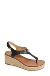 Michael Michael Kors Laney Espadrille Platform Wedge Sandal In Black Leather