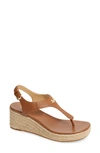 Michael Michael Kors Laney Espadrille Platform Wedge Sandal In Luggage Leather