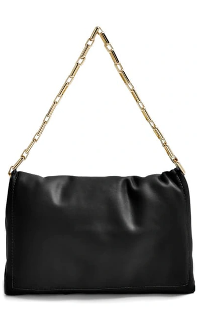 Topshop Puffa Faux Leather Handbag In Black