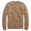 Ralph Lauren Cable-knit Cashmere Sweater In Taupe Melange
