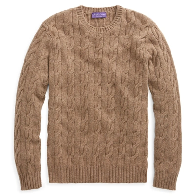 Ralph Lauren Cable-knit Cashmere Sweater In Taupe Melange