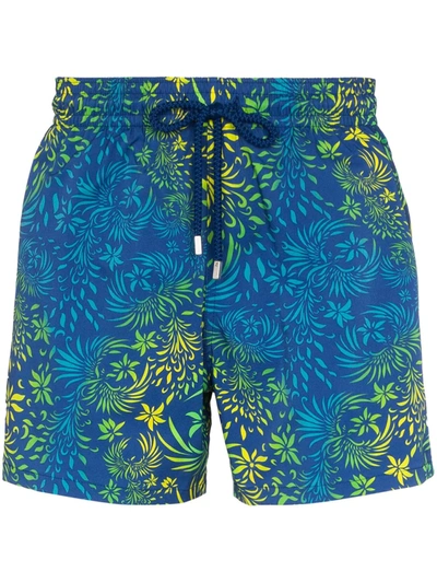 Vilebrequin Moorise Floral-print Swim Shorts In Blue