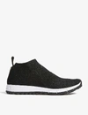 Jimmy Choo Norway Knitted Textile Trainers In Black/black