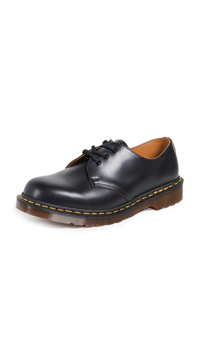 Dr. Martens Made In England Vintage 1461 3 Eye Lace Ups In Black