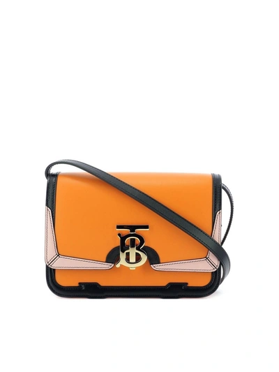 Burberry Tb Small Leather Cross Body Bag In Orange