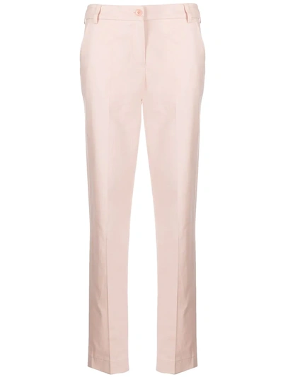 Emporio Armani Viscose And Cotton Blend Trousers In Pink